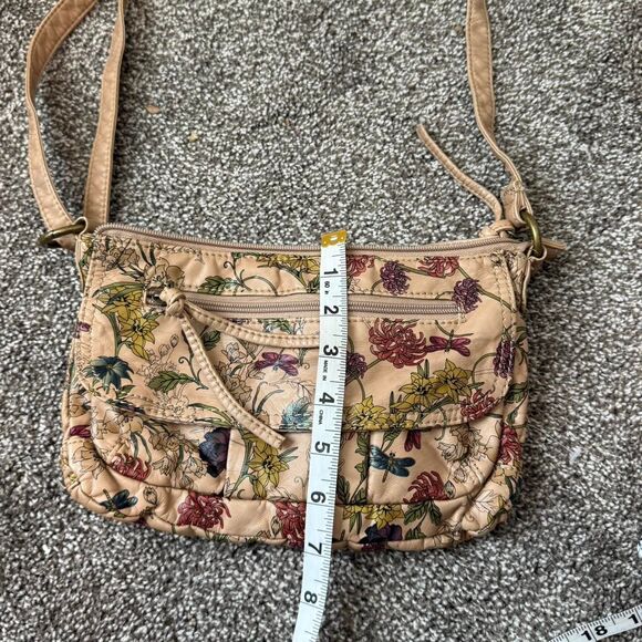 Floral Crossbody Bag Beige Botanical Print Y2K Coquette Cottagecore Purse - Picture 8 of 8